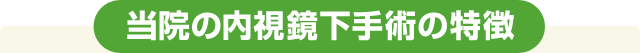 当院の内視鏡下手術の特徴
